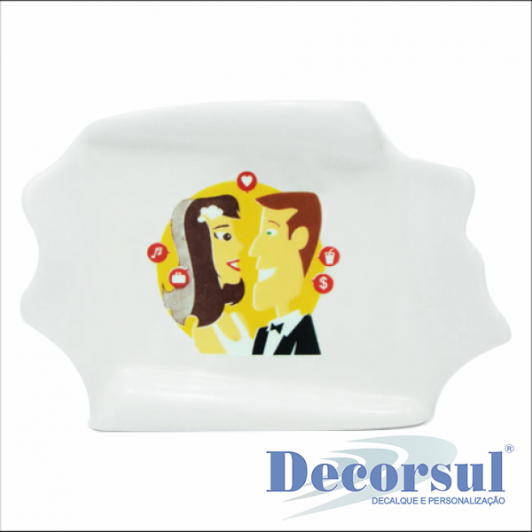 Pergaminho de porcelana personalizado 6,5cm x 9cm